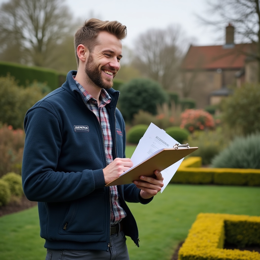 Small business owner managing gardening operations